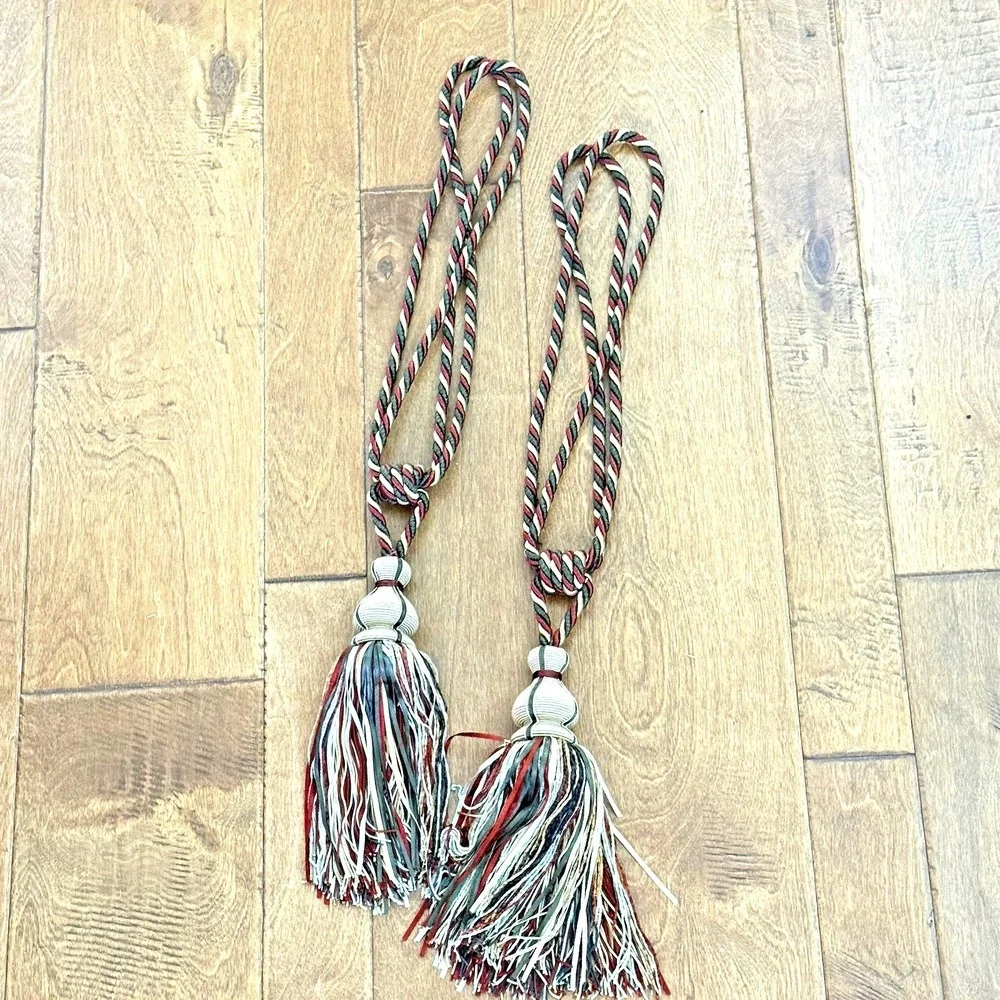 Pair Vintage Double Tassel Curtain Tiebacks 26